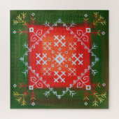 ヴィンテージラトビアのフォークアートとシンボル油絵 ジグソーパズル (縦)