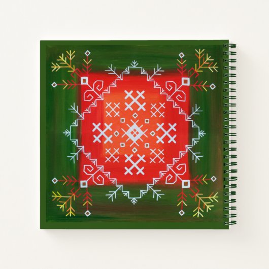 ヴィンテージラトビアのフォークアートとシンボル油絵 ノートブック (裏面)