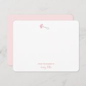 ヴィンテージラトル赤ちゃん女の子シャワーありがとう サンキューカード (正面/裏面)