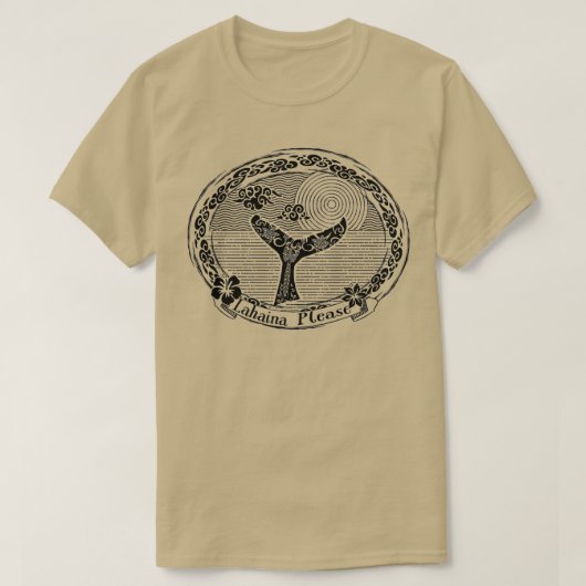 ヴィンテージラハイナpleaseクジラ尾モチーフ tシャツ (デザイン正面)