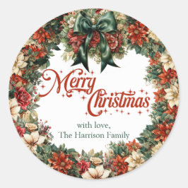 ヴィンテージラビッシュリースグリーンリボンとルクス金ゴールド ラウンドシール