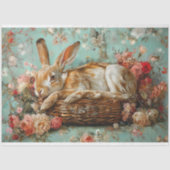 ヴィンテージラビットとフローラカゴの分離 薄葉紙 (正面)