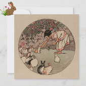 ヴィンテージラビットアートエディ大事な行事コテージコアカード