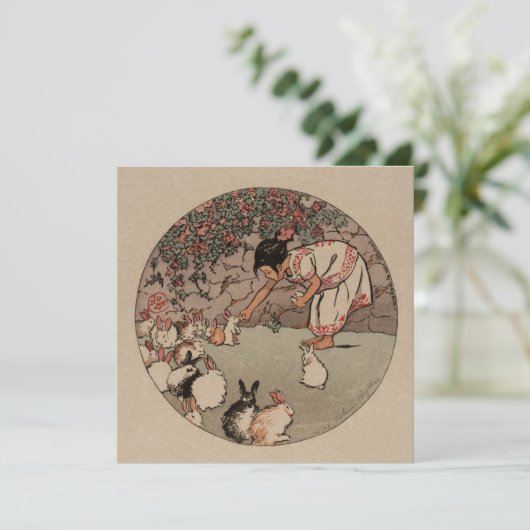 ヴィンテージラビットアートエディ大事な行事コテージコアカード (スタンド正面)
