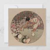 ヴィンテージラビットアートエディ大事な行事コテージコアカード (正面)