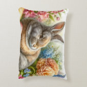 ヴィンテージラビットインフラワーガーデンフローラ アクセントクッション (裏面(縦))