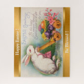 ヴィンテージラビットイースターエッグホリデー ジグソーパズル (縦)