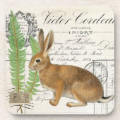 ヴィンテージラビットシダフランスのドキュメントコースターセット コースター (正面)