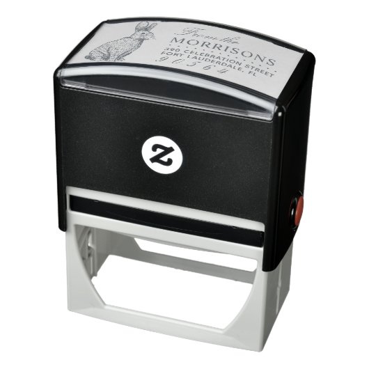 ヴィンテージラビットスケッチファミリー名差出人住所 セルフインキングスタンプ (商品)