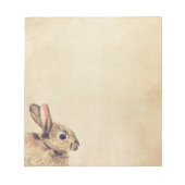 ヴィンテージラビットスケッチ小さなメモ帳 ノートパッド (正面)