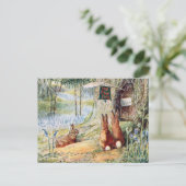 ヴィンテージラビットチャイルドズブックイラストレーション ポストカード (スタンド正面)