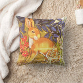 ヴィンテージラビットハレウッドランドウィリアムモリススタイル クッション (ブランケット)