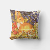 ヴィンテージラビットハレウッドランドウィリアムモリススタイル クッション (正面)