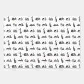ヴィンテージラビットバンニーズカスタムアート背景色 ラッピングペーパーシート (正面2)