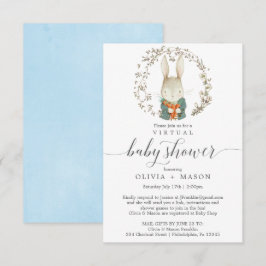 ヴィンテージラビットバーチャルベビーシャワー招待状ボーイ 招待状