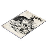 ヴィンテージラビットファミリーイラストレーションベビーバンニー ノートブック (左側)