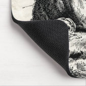 ヴィンテージラビットファミリーイラストレーションベビーバンニー マウスパッド (コーナー)