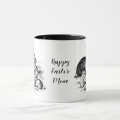 ヴィンテージラビットファミリーイラストレーションベビーバンニー マグカップ (中央)