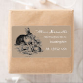 ヴィンテージラビットファミリーパーソナライズされた- ラベル (インサイチュ)