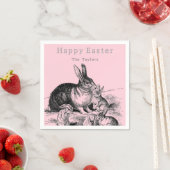 ヴィンテージラビットファミリー – ハッピーイースター スタンダードカクテルナプキン (インサイチュ)