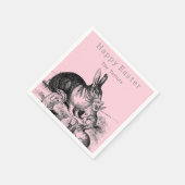 ヴィンテージラビットファミリー – ハッピーイースター スタンダードカクテルナプキン (角)