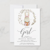 ヴィンテージラビットベビーシャワー招待状カード 招待状 (正面)