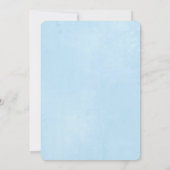 ヴィンテージラビットボタニカルボーイ赤ちゃんシャワーブルー 招待状 (裏面)