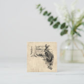 ヴィンテージラビッ図解入りの、写真付きのトバニーアート エンクロージャーカード (スタンド正面)