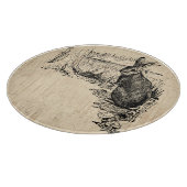 ヴィンテージラビッ図解入りの、写真付きのトバニーアート カッティングボード (角)