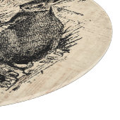 ヴィンテージラビッ図解入りの、写真付きのトバニーアート カッティングボード (角)