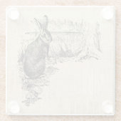 ヴィンテージラビッ図解入りの、写真付きのトバニーアート ガラスコースター (裏面)