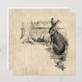 ヴィンテージラビッ図解入りの、写真付きのトバニーアート シーズンカード (正面/裏面)