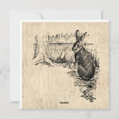 ヴィンテージラビッ図解入りの、写真付きのトバニーアート シーズンカード (裏面)