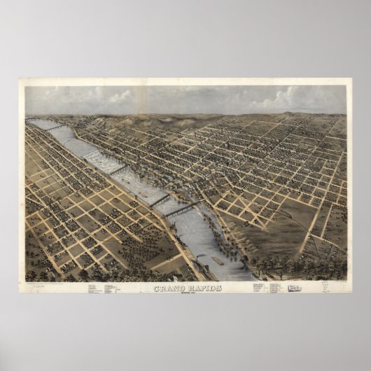 ヴィンテージラピッド地図(1868年) ポスター (正面)