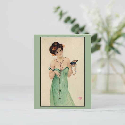 ヴィンテージラファエルキルヒナーパリ1910レディースファッション ポストカード (スタンド正面)