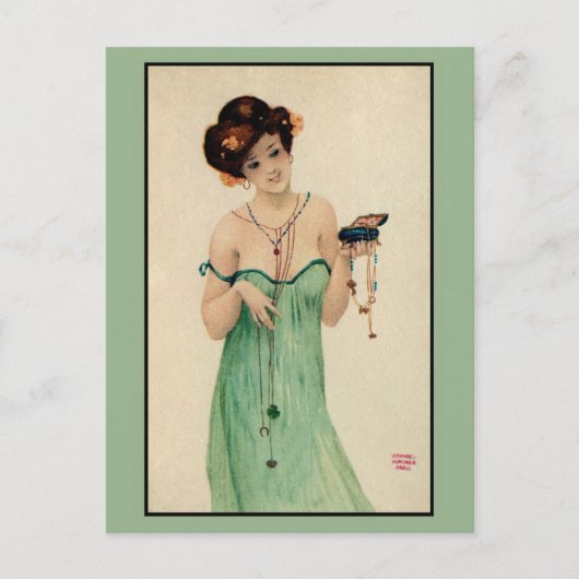 ヴィンテージラファエルキルヒナーパリ1910レディースファッション ポストカード (正面)