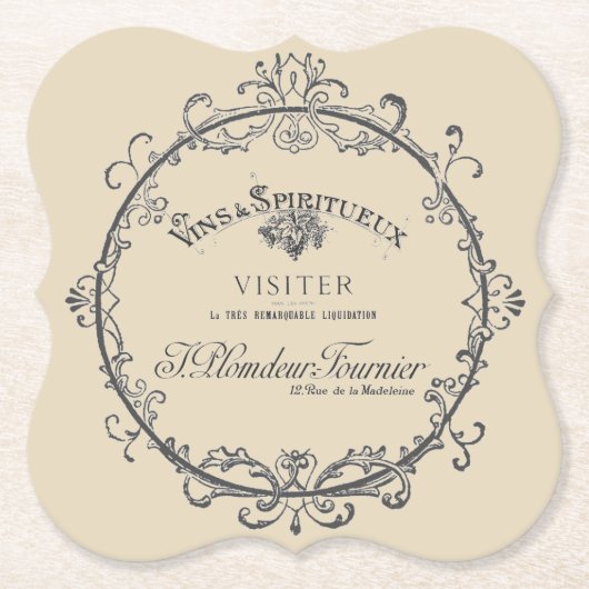 ヴィンテージラフランスのベル紙コースター ラウンドペーパーコースター (正面)