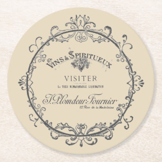 ヴィンテージラフランスのベル紙コースター ラウンドペーパーコースター