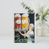 ヴィンテージラフランスのロレーヌ広告ビールズ ポストカード (スタンド正面)