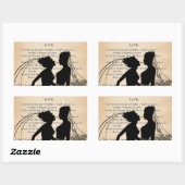 ヴィンテージラブアンドマリッジレズ結婚ビアンのロングフェロー 長方形シール (シート)