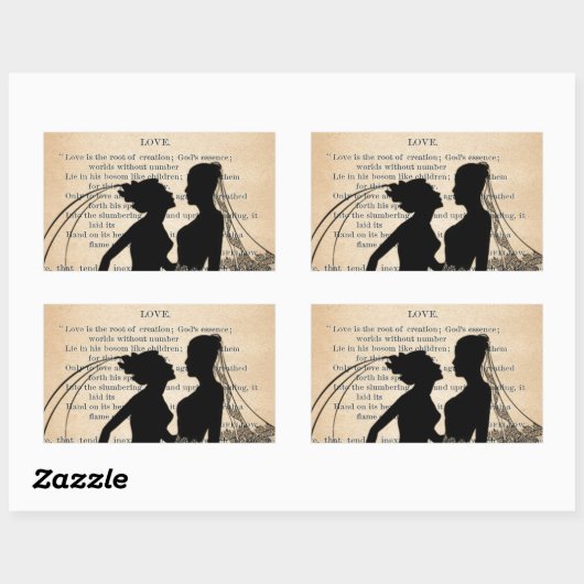 ヴィンテージラブアンドマリッジレズ結婚ビアンのロングフェロー 長方形シール (シート)