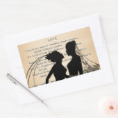 ヴィンテージラブアンドマリッジレズ結婚ビアンのロングフェロー 長方形シール (封筒)