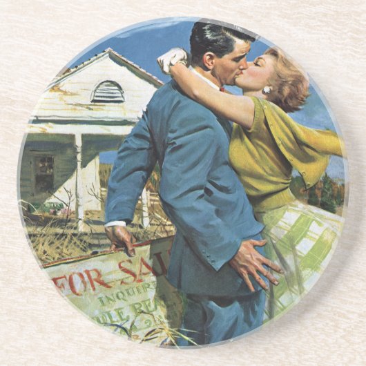 ヴィンテージラブアンドロマンスニュー買リュウズファーストハウス コースター (正面)