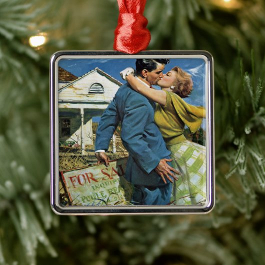 ヴィンテージラブアンドロマンスニュー買リュウズファーストハウス メタルオーナメント (ツリー)