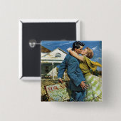 ヴィンテージラブアンドロマンスニュー買リュウズファーストハウス 缶バッジ (正面&裏面)