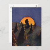 ヴィンテージラブアンドロマンスハーベストムーンキス ポストカード (正面/裏面)