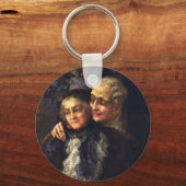 ヴィンテージラブアンドロマンスロマンチックビクトリアンアート キーホルダー (正面)