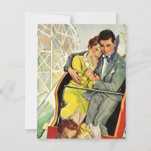 ヴィンテージラブアンドロマンスローラーコースター招待状 招待状 (正面)