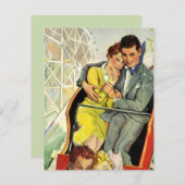 ヴィンテージラブアンドロマンスローラーコースター招待状 招待状 (正面/裏面)