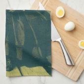 ヴィンテージラブアンドロマンス写真，子供のキス キッチンタオル (四つ折り)